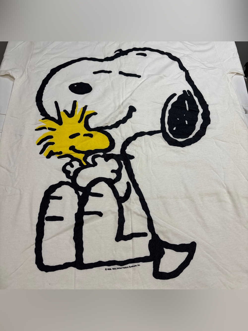 Vintage 90's Snoopy Peanuts Woodstock T-Shirt Mens Woodstock White Single Stitch